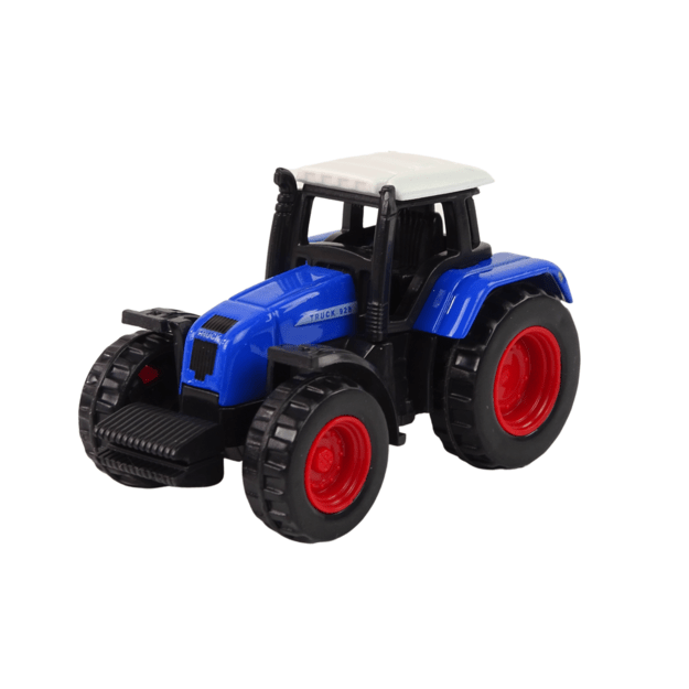 Ūkio rinkinys traktorius su priekaba, mėlynas