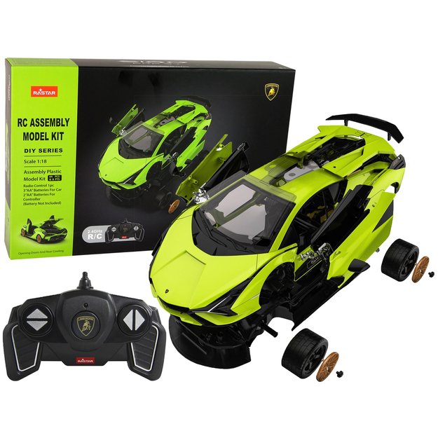 R/C automobilis konstruktorius „Lamborghini Sian FKP 37“ 1:18, žalias