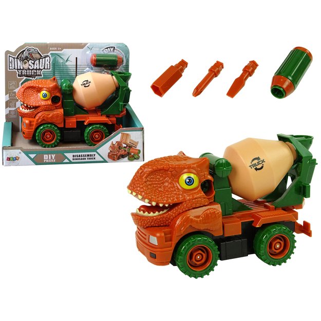 Surenkamas sunkvežimis Dinosaur Truck, oranžinis