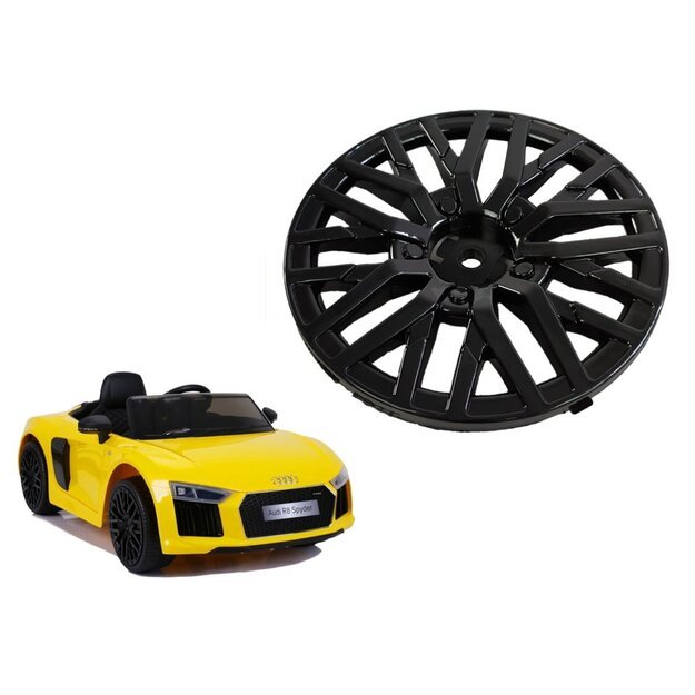 Ratlankis elektromobiliui Audi R8 Black, juodas