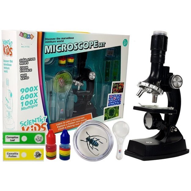 Tikras vaikiškas mikroskopas, didelis rinkinys
