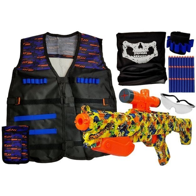 Vaikiškas kostiumas su šautuvu ir priedais
