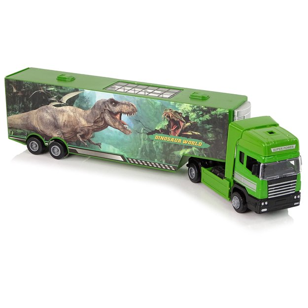 Didelis sunkvežimis su dinozauro atvaizdu