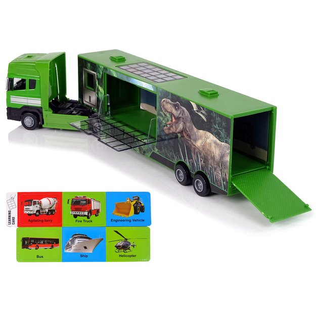 Didelis sunkvežimis su dinozauro atvaizdu