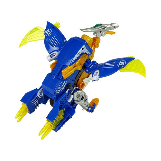 Transformeris dinozauras Dinobots 2in1 su šaudymo funkcija, mėlynas