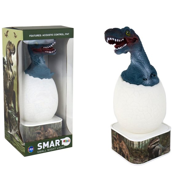 Kiaušinio formos LED lempa su dinozaurų T-Rex, mėlyna