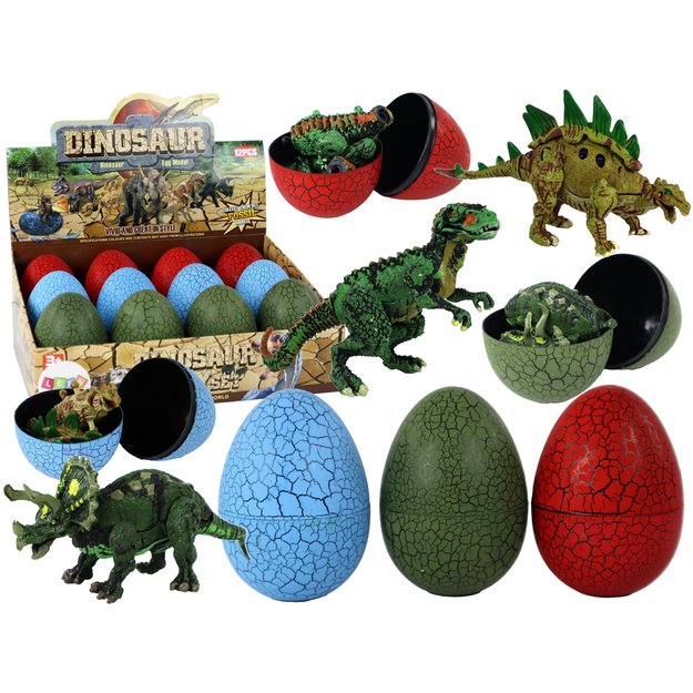 Kiaušinis su dinozauro figūrėle 3 spalvų, 9cm