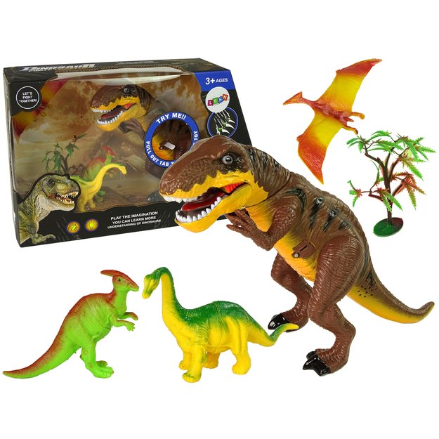 Dinozaurų rinkinys Tyrannosaurus Rex ir priedai