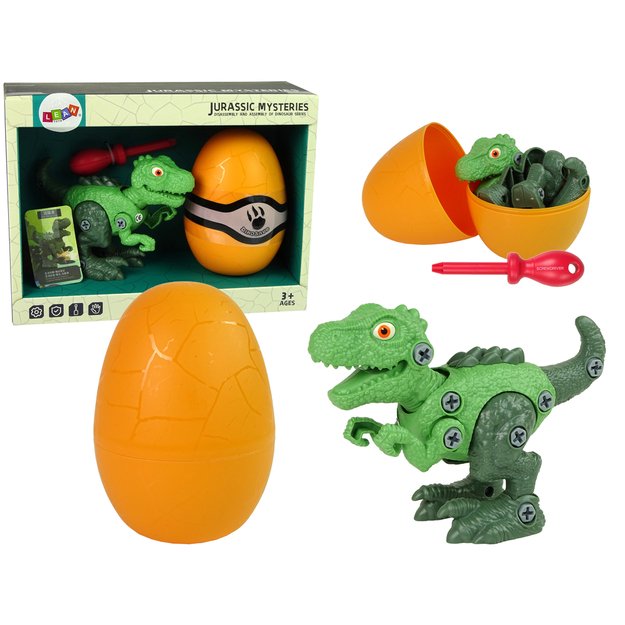 Tiranozauro Rekso figūrėlė su kiaušiniu ,,Pasidaryk pats'', žalias