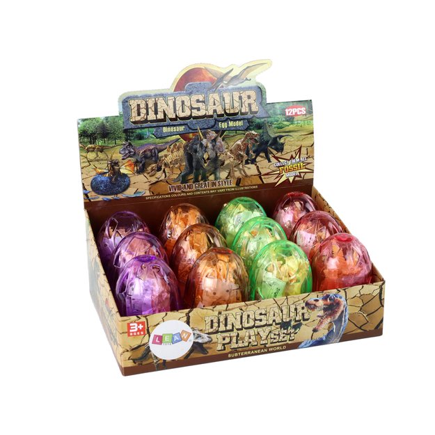 Kiaušinis su dinozauro figūrėle 4 spalvos, 9 cm