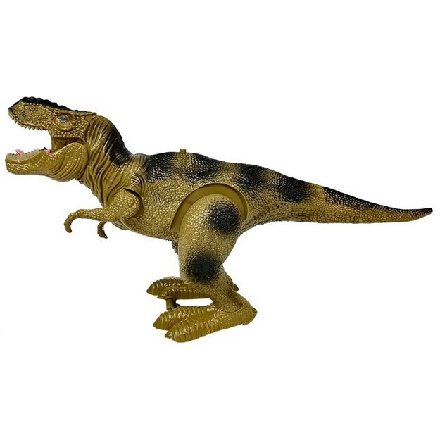Dinozauras Tyranozauras Rex veikiantis su baterijomis, žalias