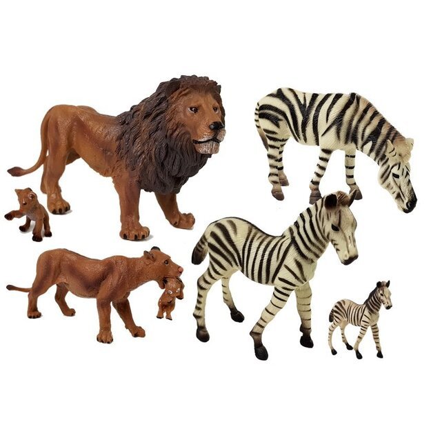 Afrikos laukinių gyvūnų rinkinys ,,Liūtų ir zebrų šeima''