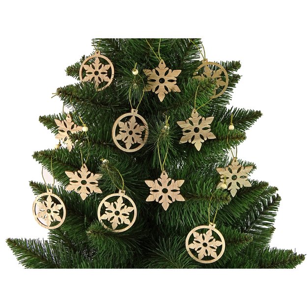 Kalėdų eglutės dekoracija, medinės snaigės