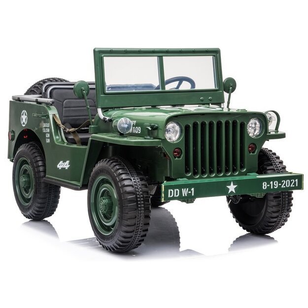 Dvivietis elektromobilis vaikams JEEP Willy 4x4 JH101, žalias