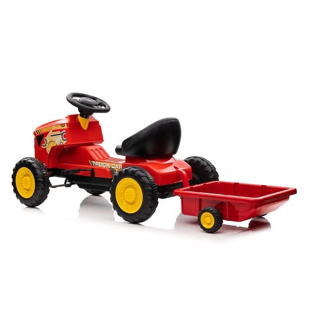 Minamas vaikiškas traktorius G206 su priekaba, raudonas