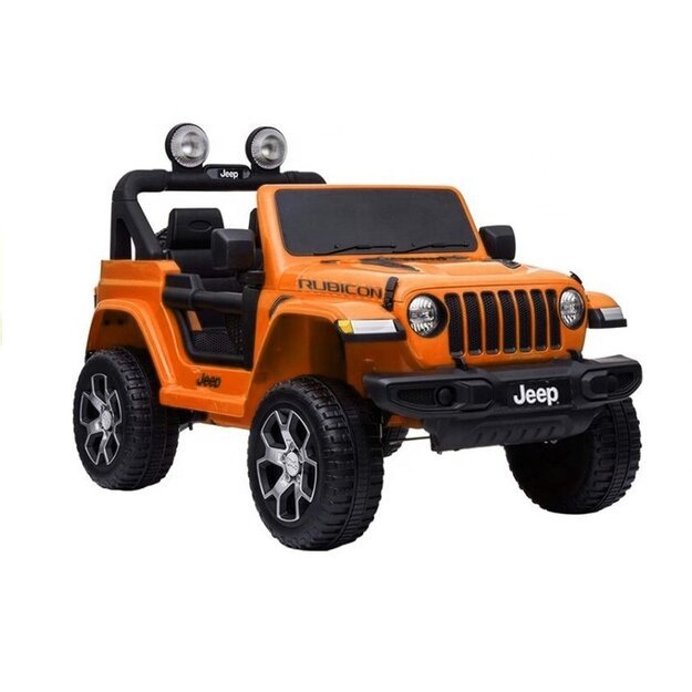 Vienvietis elektromobilis vaikams Jeep Rubicon 4x4, oranžinis