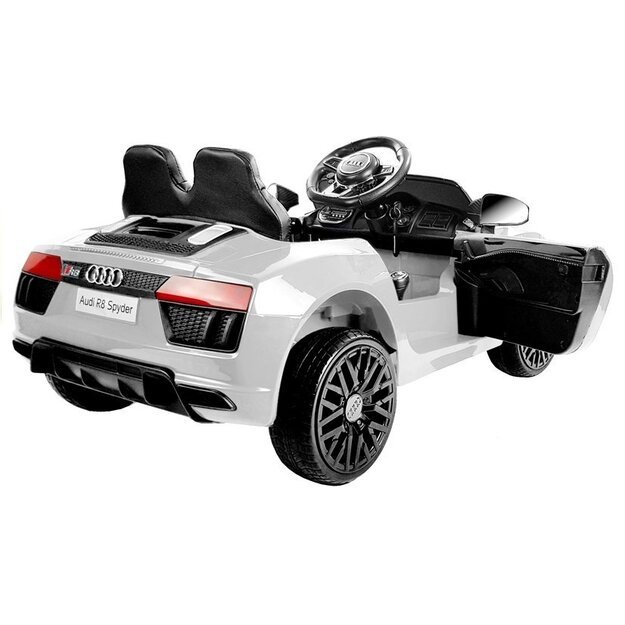 Vienvietis elektromobilis vaikams Audi R8 SPYDER, baltas
