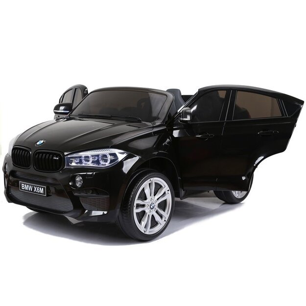 Dvivietis elektromobilis vaikams BMW X6M, juodas lakuotas