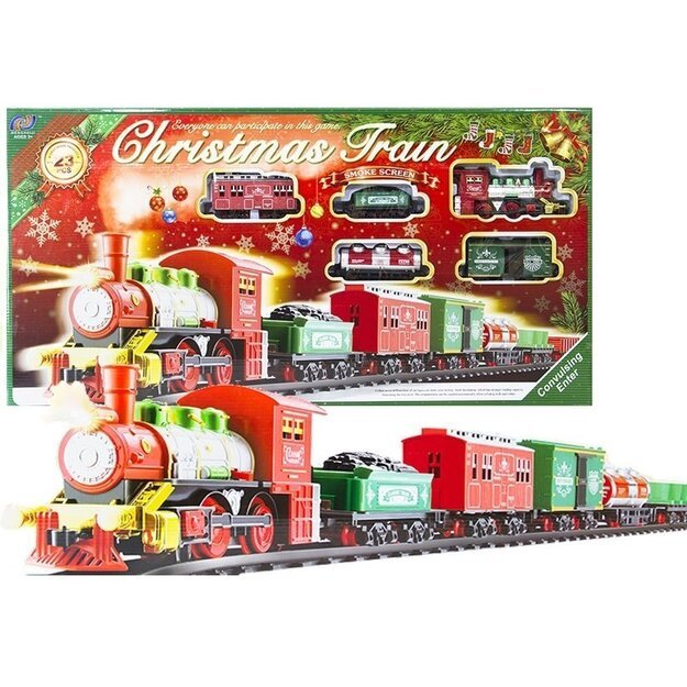 Kalėdinio traukinio ir vagonų rinkinys 430 cm