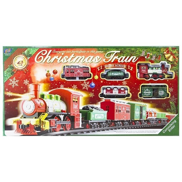 Kalėdinio traukinio ir vagonų rinkinys 430 cm