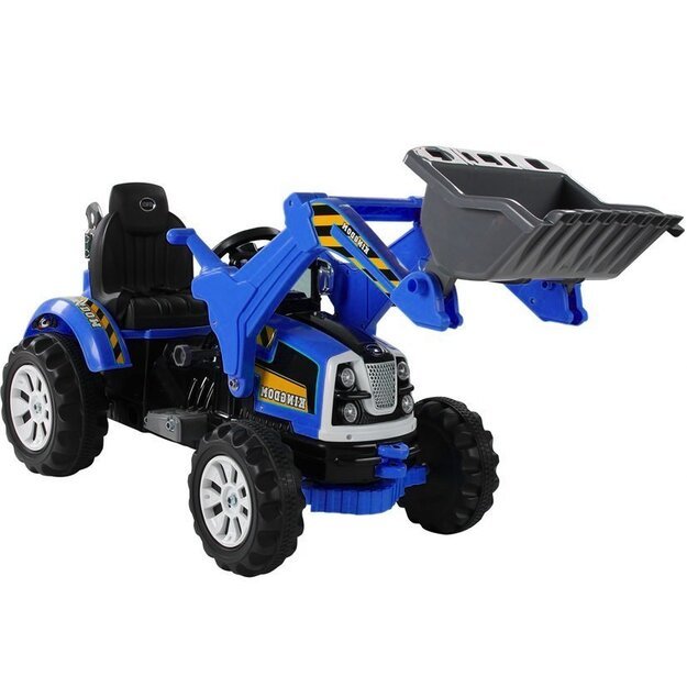 Elektrinis vaikiškas traktorius su krautuvu Mėlynas