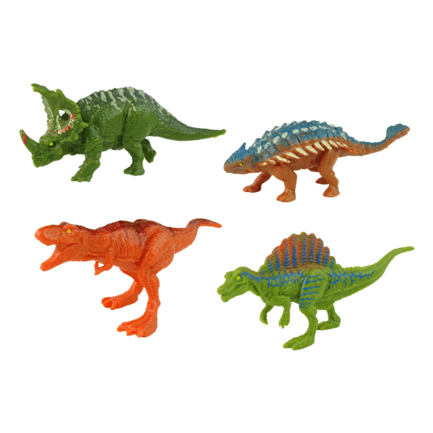 Dinozauras visureigis su priedais, rudai žalias