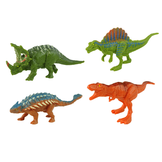 Dinozauras visureigis su priedais, mėlynai rudas