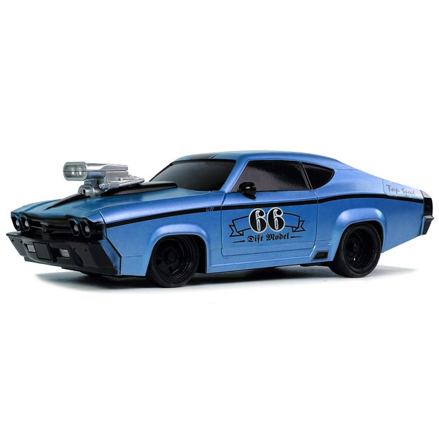 Nuotoliniu būdu valdomas sportinis Muscle Car automobilis 1:20, mėlynas