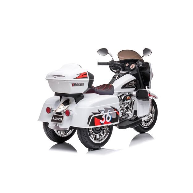 Triratis elektrinis motociklas vaikams Goldwing NEL-R1800GS, baltas