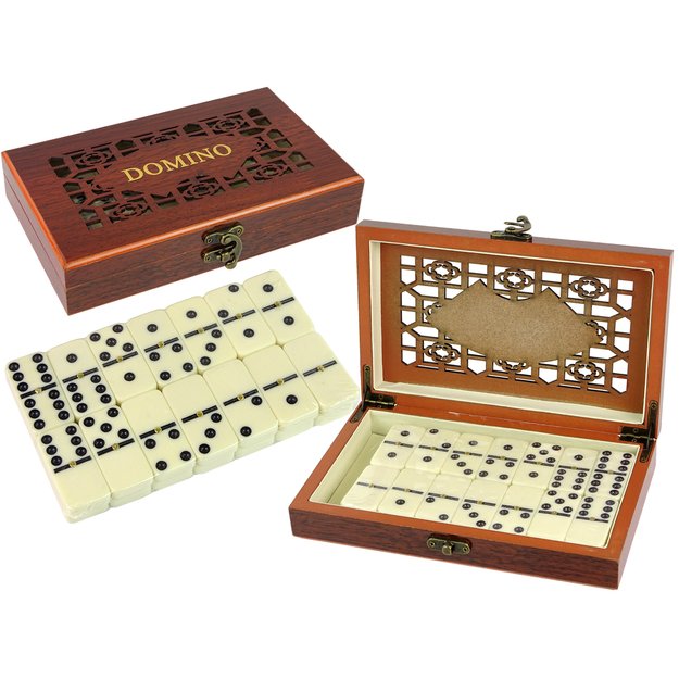 Loginis žaidimas "Domino", 28 el. medinėje dėžutėje