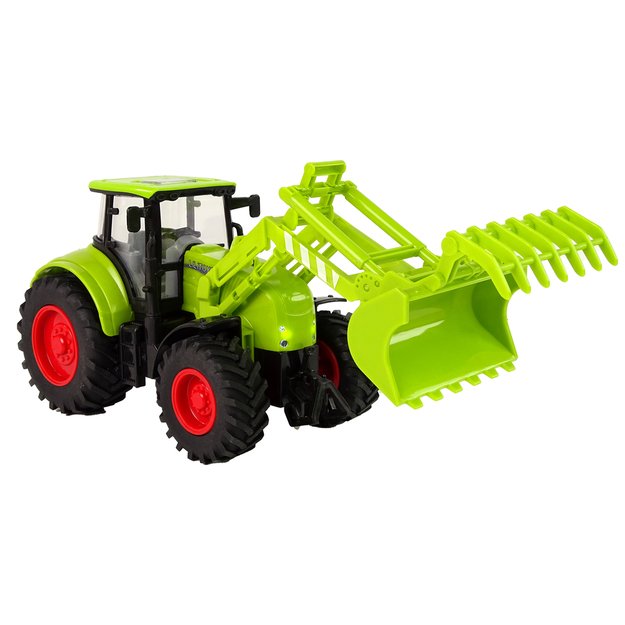 Didelis traktorius su frikcine pavara, žalias