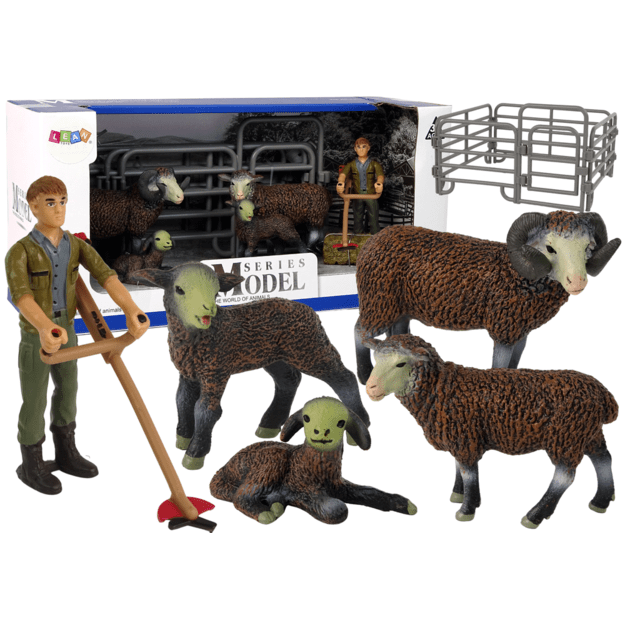 Avių figurėlių rinkinys su ūkininku, 10 vnt