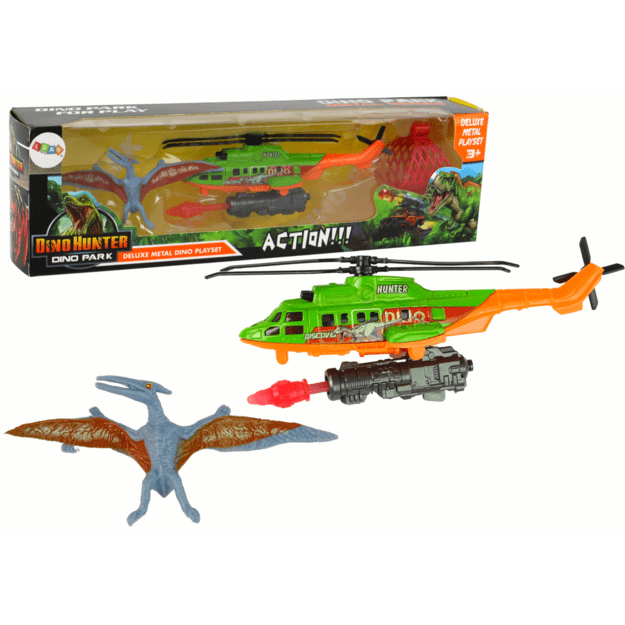 Dinozauro ir sraigtasparnio rinkinys, žalias