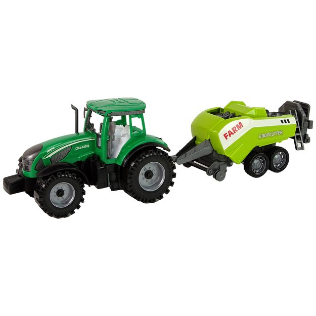 Žemės ūkio traktorius su sėjamąja