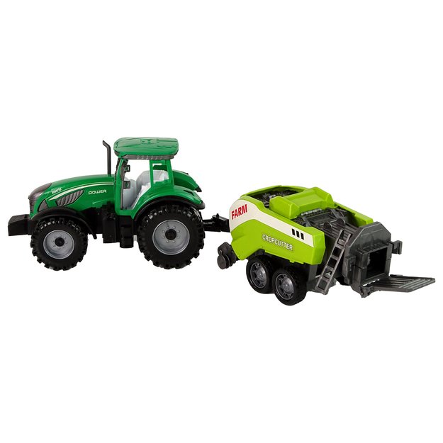 Žemės ūkio traktorius su sėjamąja