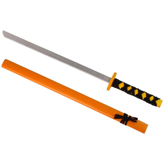 Medinis žaislinis kardas 73 cm, oranžinis