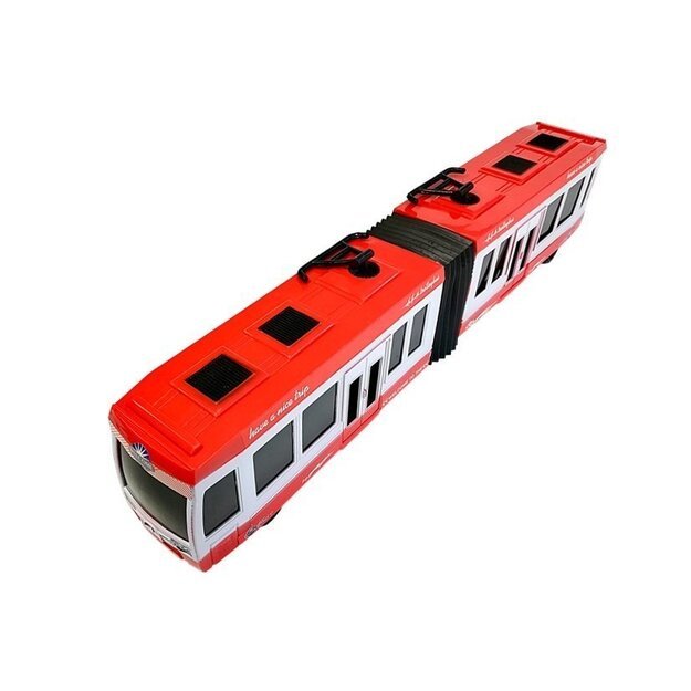 Dvigubas autobusas su frikcine pavara, raudonas