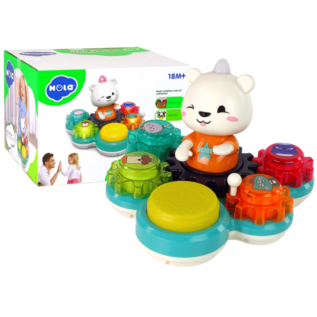 Interaktyvus edukacinis žaislas „Bear Rhythm Drum“