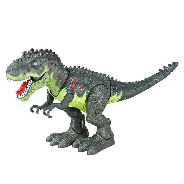 Interaktyvus dinozauras Tyrannosaurus Rex su garso ir šviesos efektais, žalias