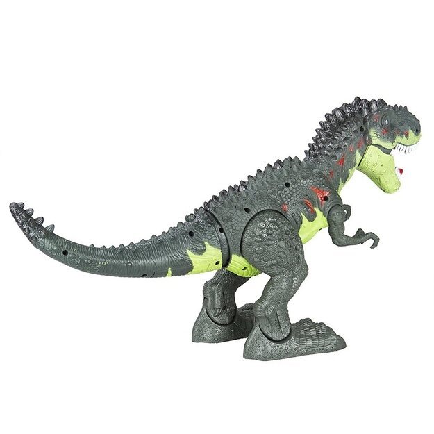 Interaktyvus dinozauras Tyrannosaurus Rex su garso ir šviesos efektais, žalias