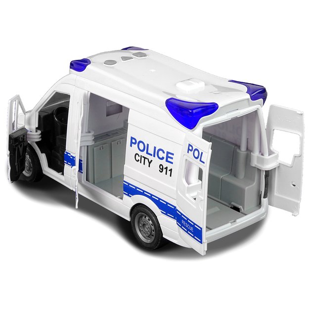 Interaktyvus policijos automobilis su šviesų ir garso efektais