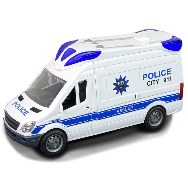 Interaktyvus policijos automobilis su šviesų ir garso efektais