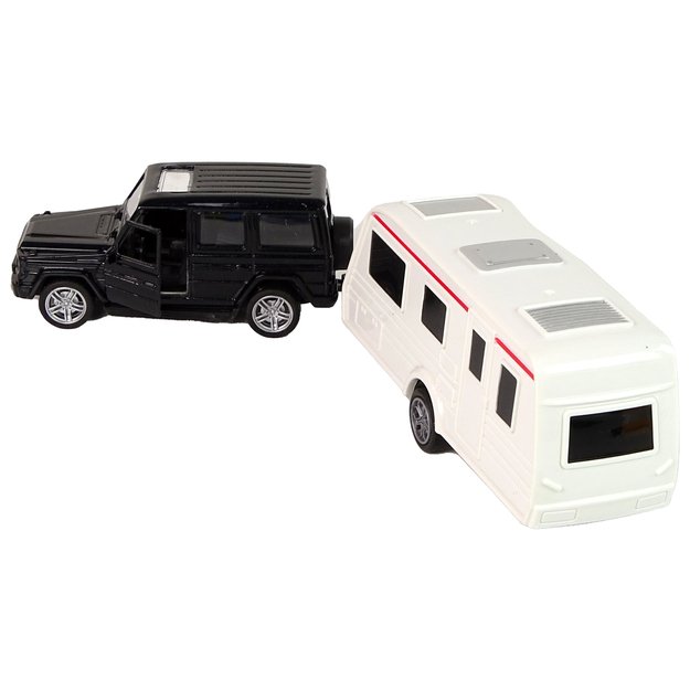 Transporto priemonių rinkinys Džipas su kemperiu, Jeep Black Caravan