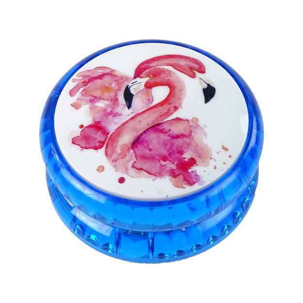 Yo-yo su flamingų motyvu, mėlynas