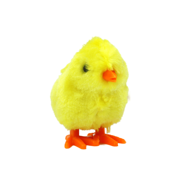 Prisukamas šokinėjantis viščiukas, geltonas