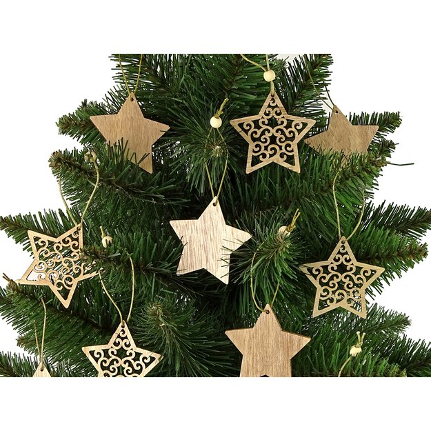 Kalėdų eglutės dekoracija, medinės žvaigždės 