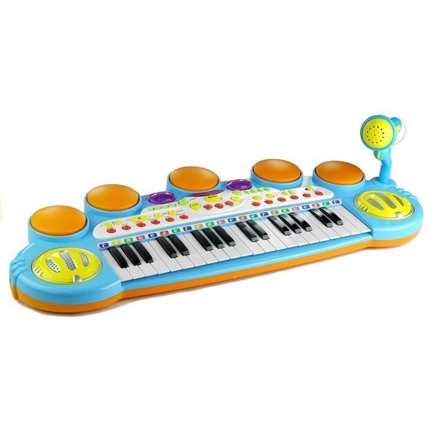 Vaikiškas fortepijonas 37 klavišų elektroninė klaviatūra, mikrofonas