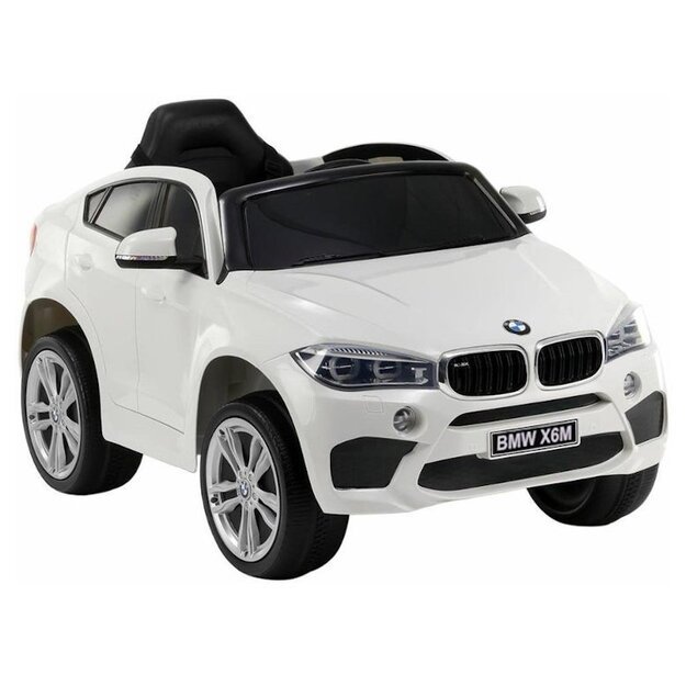 Vaikiškas vienvietis elektromobilis BMW X6, baltas
