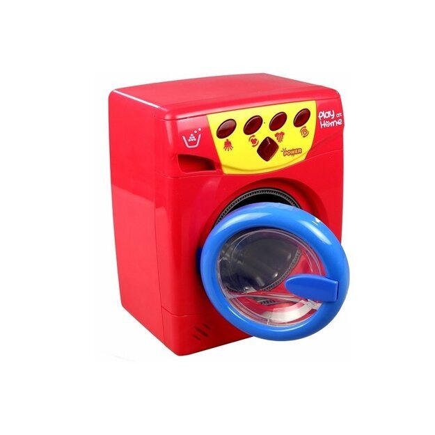 Žaislinė skalbimo mašina su efektais, raudona