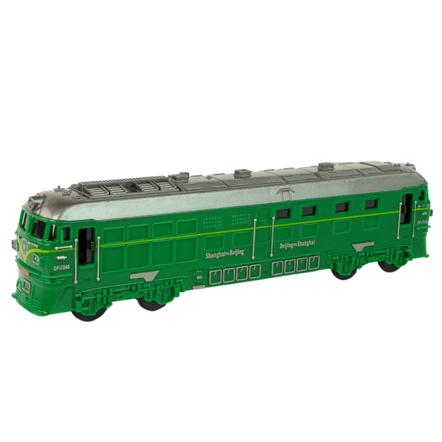 Vaikiškas traukinys su šviesos ir garso efektais, žalias